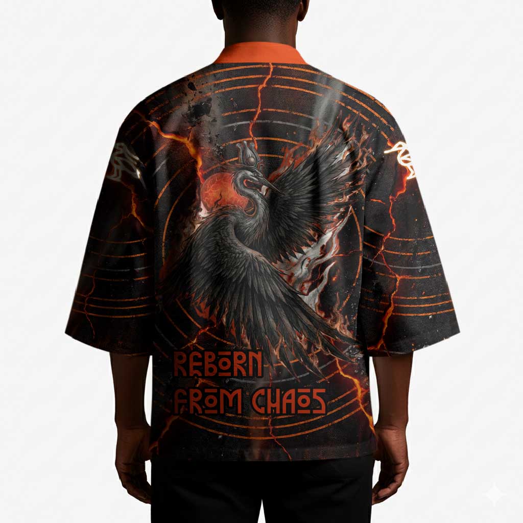 Bennu Kimono Ancient Egyptian Lava Crack Texture, Phoenix Firebird and Reborn from Chaos - Wonder Print Shop
