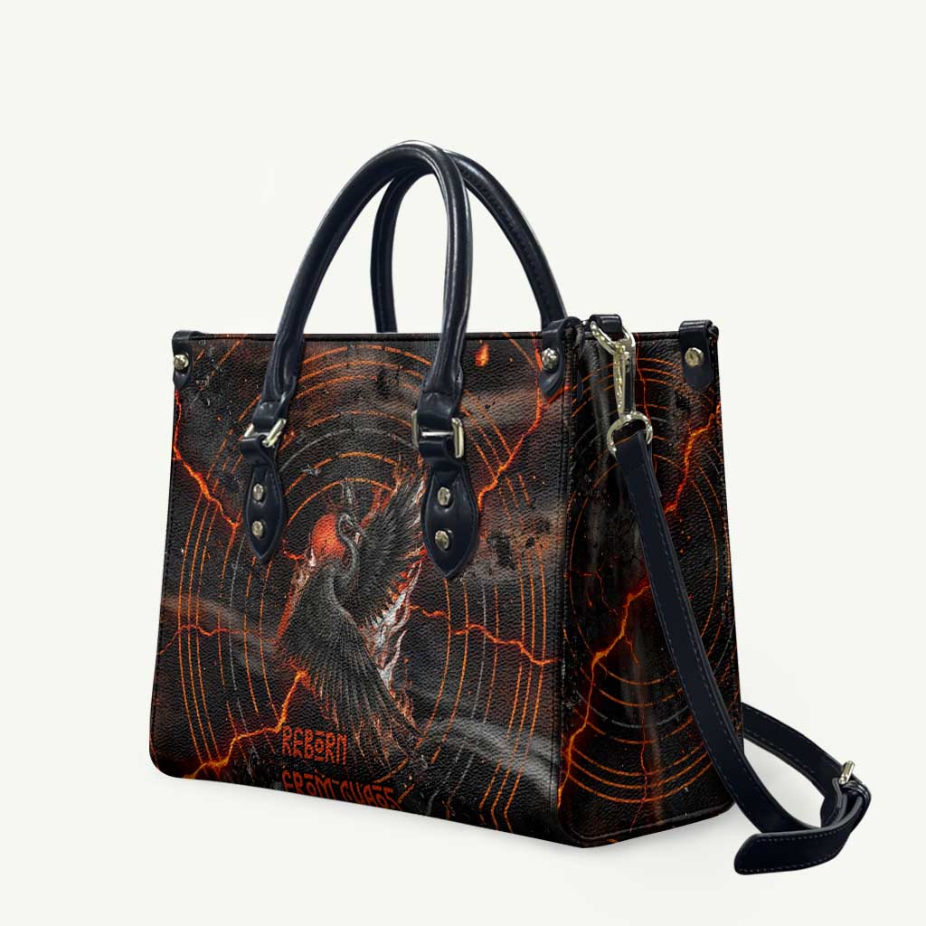 Bennu Leather Bag Ancient Egyptian Lava Crack Texture, Phoenix Firebird and Reborn from Chaos - Wonder Print Shop