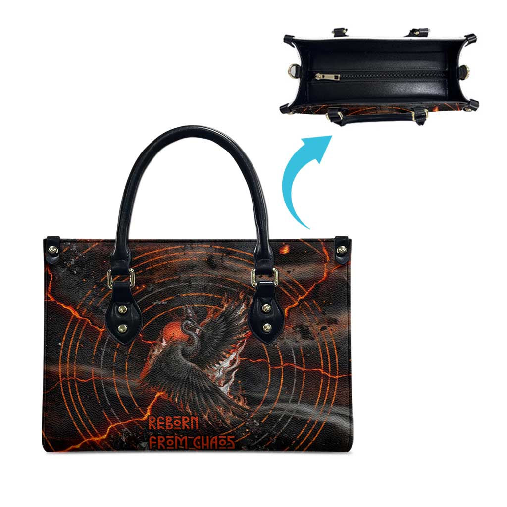 Bennu Leather Bag Ancient Egyptian Lava Crack Texture, Phoenix Firebird and Reborn from Chaos - Wonder Print Shop