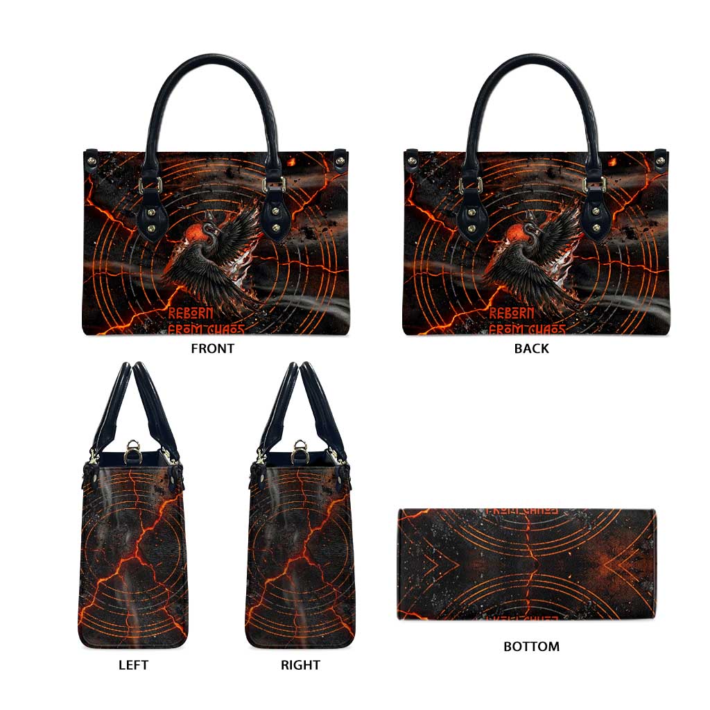 Bennu Leather Bag Ancient Egyptian Lava Crack Texture, Phoenix Firebird and Reborn from Chaos - Wonder Print Shop