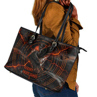 Bennu Leather Tote Bag Ancient Egyptian Lava Crack Texture, Phoenix Firebird and Reborn from Chaos - Wonder Print Shop