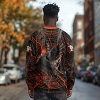 Bennu Long Sleeve Shirt Ancient Egyptian Lava Crack Texture, Phoenix Firebird and Reborn from Chaos - Wonder Print Shop