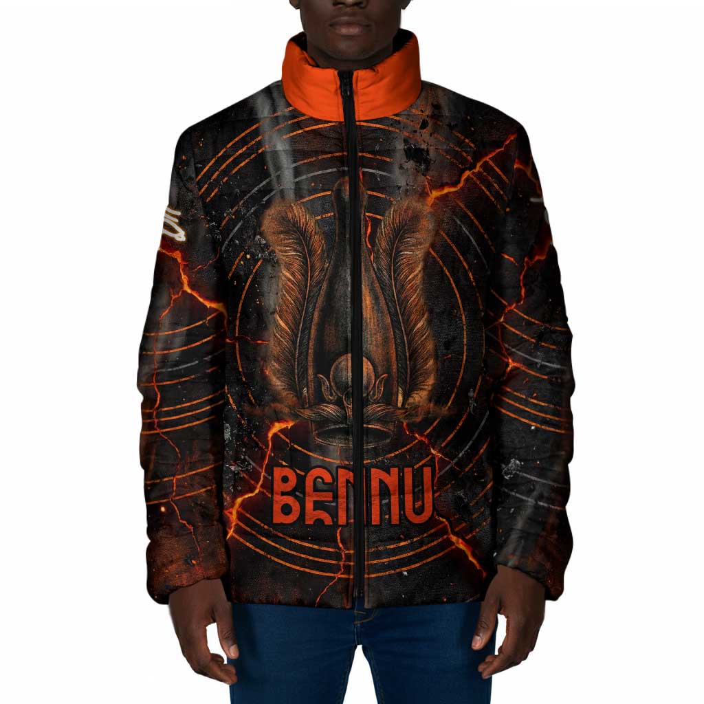 Bennu Padded Jacket Ancient Egyptian Lava Crack Texture, Phoenix Firebird and Reborn from Chaos - Wonder Print Shop