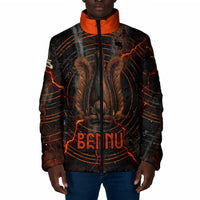Bennu Padded Jacket Ancient Egyptian Lava Crack Texture, Phoenix Firebird and Reborn from Chaos - Wonder Print Shop