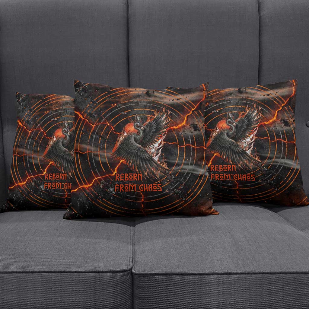 Bennu Pillow Cover Ancient Egyptian Lava Crack Texture, Phoenix Firebird and Reborn from Chaos - Wonder Print Shop