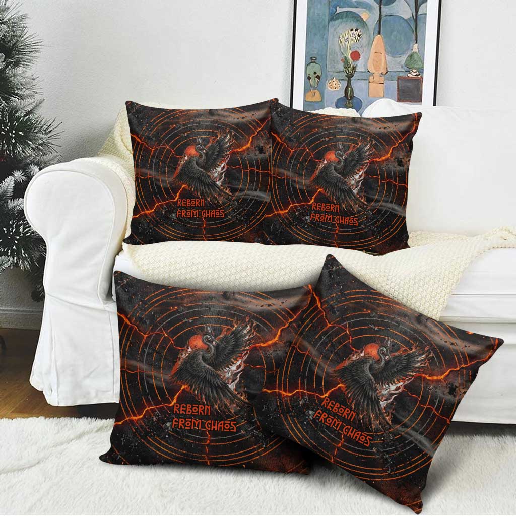 Bennu Pillow Cover Ancient Egyptian Lava Crack Texture, Phoenix Firebird and Reborn from Chaos - Wonder Print Shop