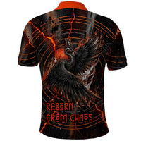 Bennu Polo Shirt Ancient Egyptian Lava Crack Texture, Phoenix Firebird and Reborn from Chaos - Wonder Print Shop
