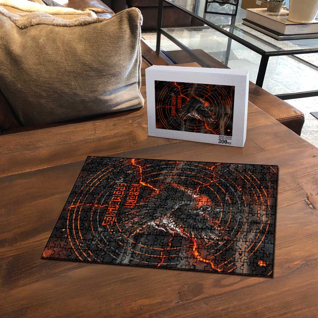 Bennu Puzzle Ancient Egyptian Lava Crack Texture, Phoenix Firebird and Reborn from Chaos - Wonder Print Shop