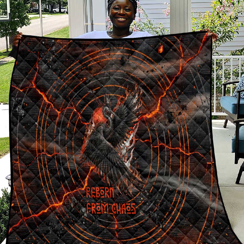 Bennu Quilt Ancient Egyptian Lava Crack Texture, Phoenix Firebird and Reborn from Chaos - Wonder Print Shop