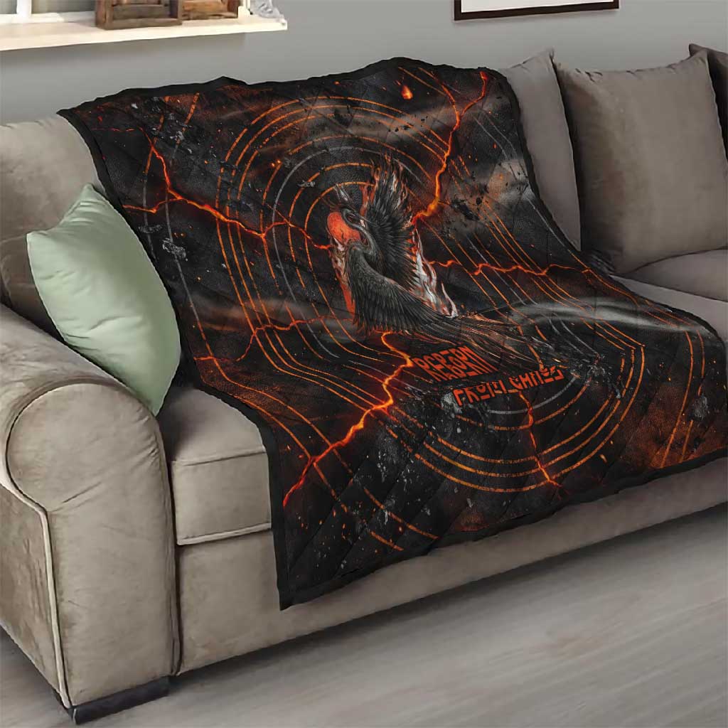 Bennu Quilt Ancient Egyptian Lava Crack Texture, Phoenix Firebird and Reborn from Chaos - Wonder Print Shop
