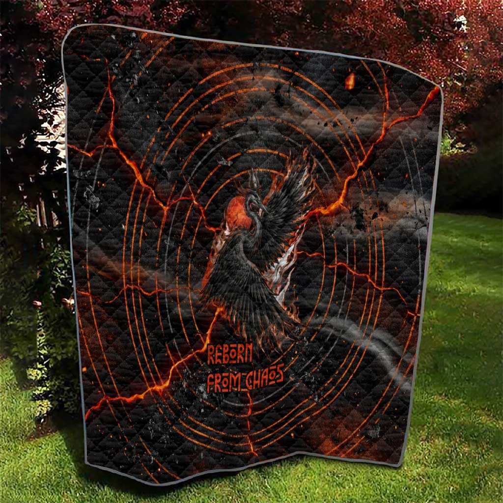 Bennu Quilt Ancient Egyptian Lava Crack Texture, Phoenix Firebird and Reborn from Chaos - Wonder Print Shop