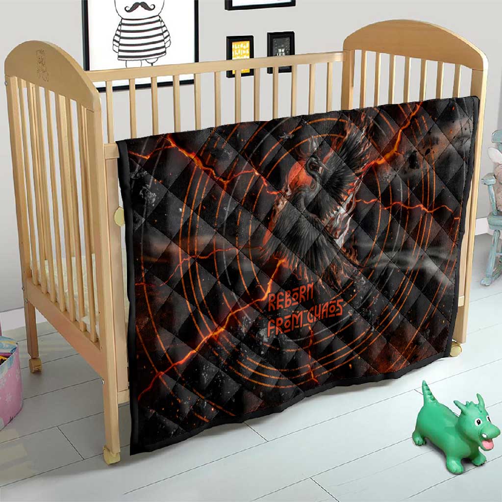 Bennu Quilt Ancient Egyptian Lava Crack Texture, Phoenix Firebird and Reborn from Chaos - Wonder Print Shop