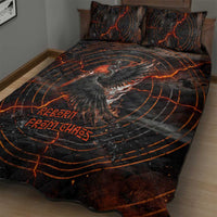 Bennu Quilt Bed Set Ancient Egyptian Lava Crack Texture, Phoenix Firebird and Reborn from Chaos - Wonder Print Shop