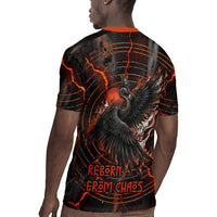 Bennu Rugby Jersey Ancient Egyptian Lava Crack Texture, Phoenix Firebird and Reborn from Chaos - Wonder Print Shop