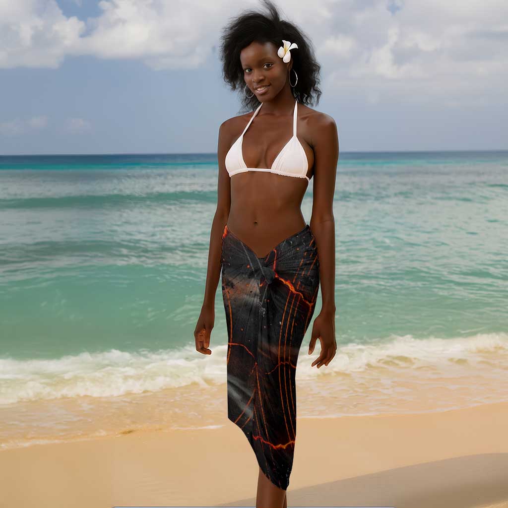 Bennu Sarong Ancient Egyptian Lava Crack Texture, Phoenix Firebird and Reborn from Chaos - Wonder Print Shop