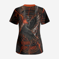 Bennu Scrub Top Ancient Egyptian Lava Crack Texture, Phoenix Firebird and Reborn from Chaos - Wonder Print Shop