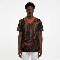 Bennu Scrub Top Ancient Egyptian Lava Crack Texture, Phoenix Firebird and Reborn from Chaos - Wonder Print Shop
