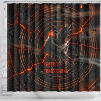Bennu Shower Curtain Ancient Egyptian Lava Crack Texture, Phoenix Firebird and Reborn from Chaos - Wonder Print Shop