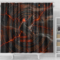 Bennu Shower Curtain Ancient Egyptian Lava Crack Texture, Phoenix Firebird and Reborn from Chaos - Wonder Print Shop