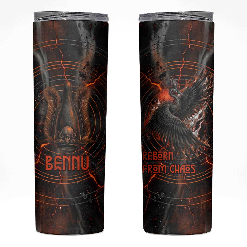Bennu Skinny Tumbler Ancient Egyptian Lava Crack Texture, Phoenix Firebird and Reborn from Chaos - Wonder Print Shop