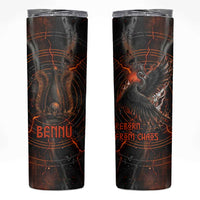 Bennu Skinny Tumbler Ancient Egyptian Lava Crack Texture, Phoenix Firebird and Reborn from Chaos - Wonder Print Shop