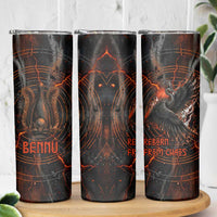 Bennu Skinny Tumbler Ancient Egyptian Lava Crack Texture, Phoenix Firebird and Reborn from Chaos - Wonder Print Shop