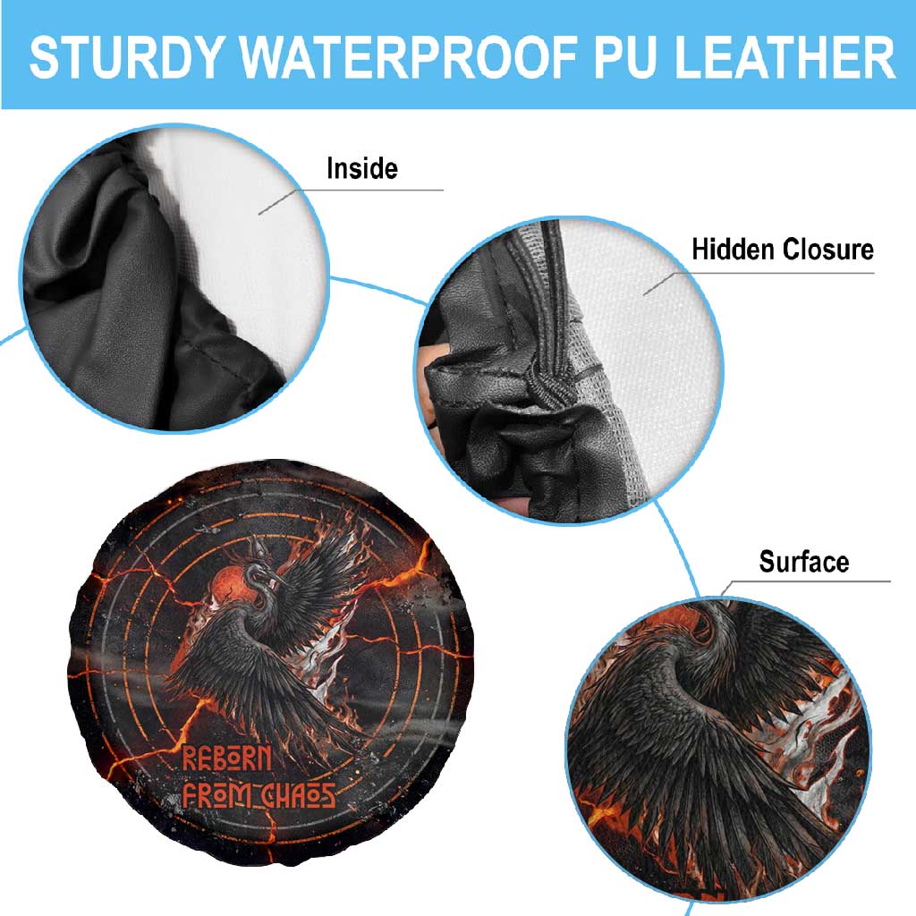 Bennu Spare Tire Cover Ancient Egyptian Lava Crack Texture, Phoenix Firebird and Reborn from Chaos - Wonder Print Shop