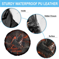 Bennu Spare Tire Cover Ancient Egyptian Lava Crack Texture, Phoenix Firebird and Reborn from Chaos - Wonder Print Shop
