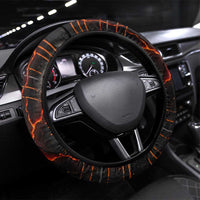 Bennu Steering Wheel Cover Ancient Egyptian Lava Crack Texture, Phoenix Firebird and Reborn from Chaos - Wonder Print Shop