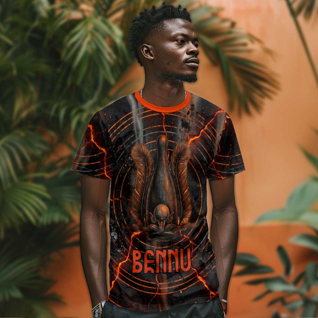 Bennu T shirt Ancient Egyptian Lava Crack Texture, Phoenix Firebird and Reborn from Chaos - Wonder Print Shop