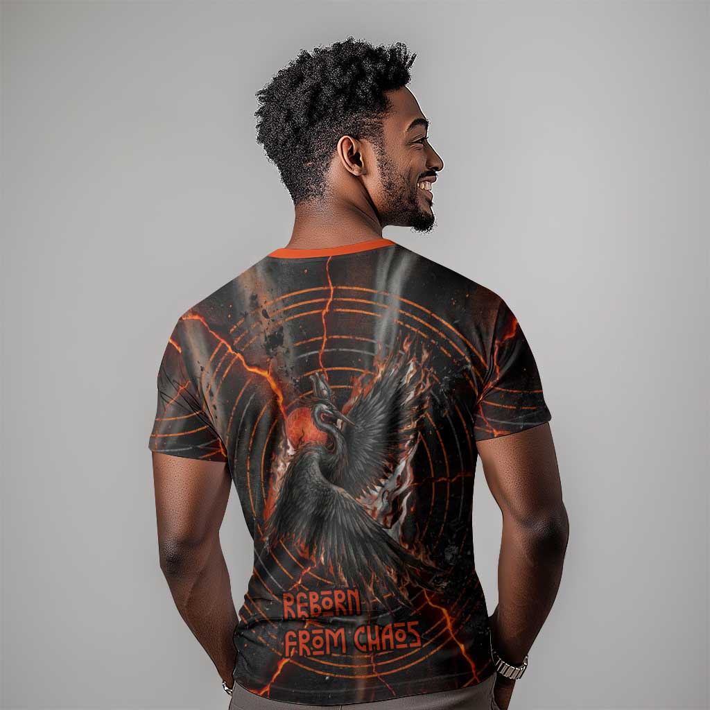 Bennu T shirt Ancient Egyptian Lava Crack Texture, Phoenix Firebird and Reborn from Chaos - Wonder Print Shop
