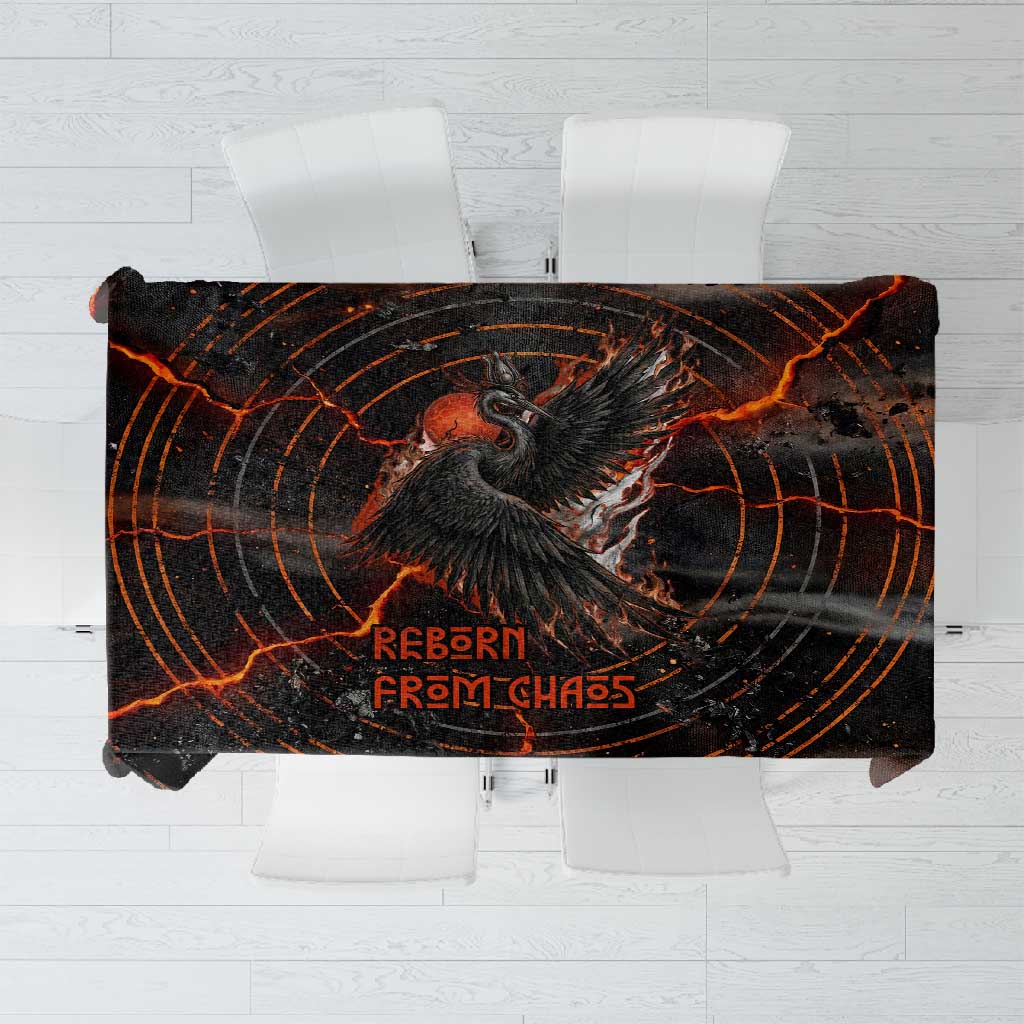 Bennu Tablecloth Ancient Egyptian Lava Crack Texture, Phoenix Firebird and Reborn from Chaos - Wonder Print Shop