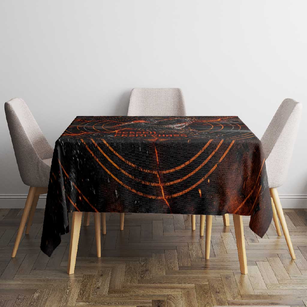 Bennu Tablecloth Ancient Egyptian Lava Crack Texture, Phoenix Firebird and Reborn from Chaos - Wonder Print Shop