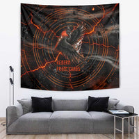 Bennu Tapestry Ancient Egyptian Lava Crack Texture, Phoenix Firebird and Reborn from Chaos - Wonder Print Shop