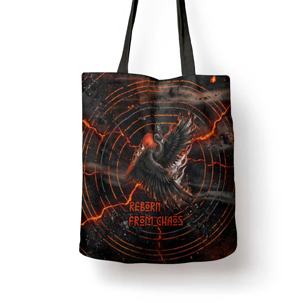 Bennu Tote Bag Ancient Egyptian Lava Crack Texture, Phoenix Firebird and Reborn from Chaos - Wonder Print Shop