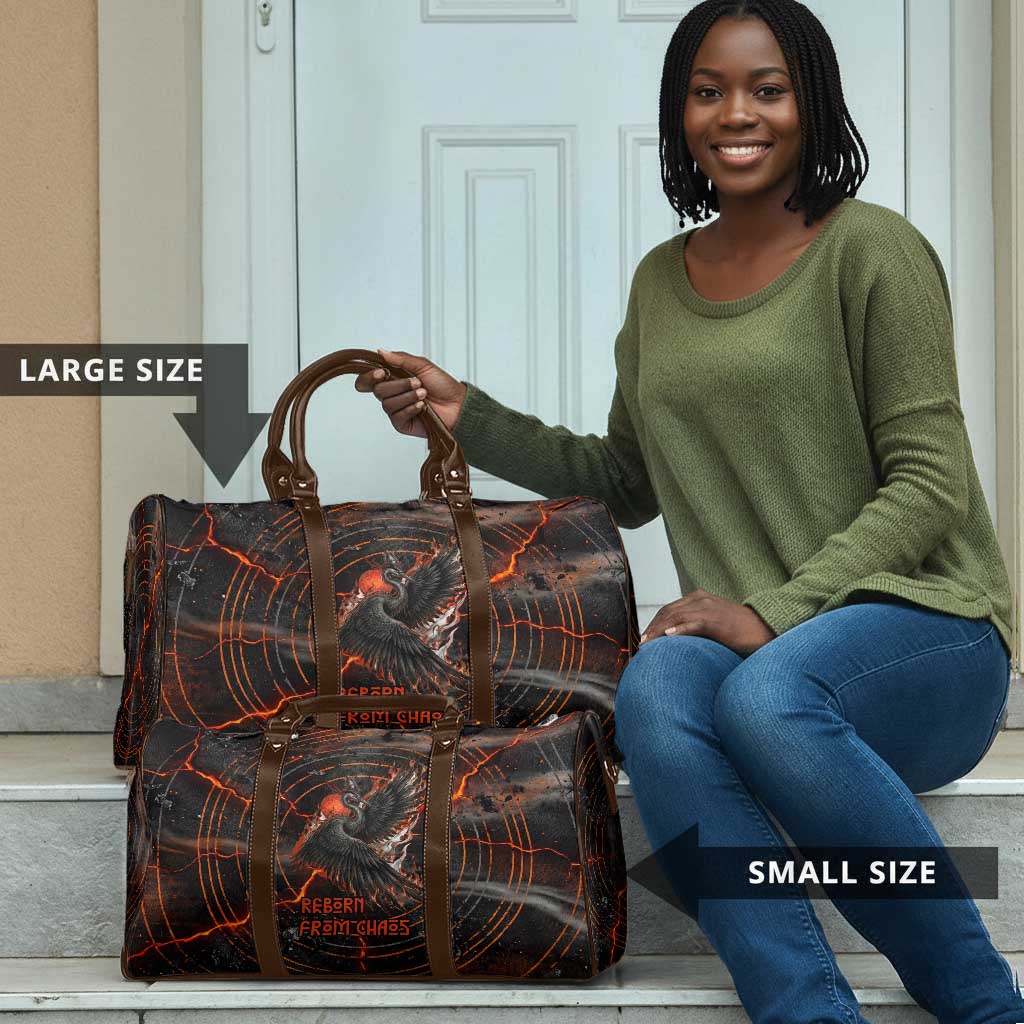 Bennu Travel Bag Ancient Egyptian Lava Crack Texture, Phoenix Firebird and Reborn from Chaos - Wonder Print Shop