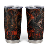 Bennu Tumbler Cup Ancient Egyptian Lava Crack Texture, Phoenix Firebird and Reborn from Chaos - Wonder Print Shop