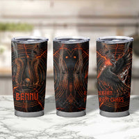 Bennu Tumbler Cup Ancient Egyptian Lava Crack Texture, Phoenix Firebird and Reborn from Chaos - Wonder Print Shop