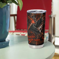 Bennu Tumbler Cup Ancient Egyptian Lava Crack Texture, Phoenix Firebird and Reborn from Chaos - Wonder Print Shop