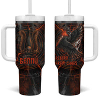 Bennu Tumbler With Handle Ancient Egyptian Lava Crack Texture, Phoenix Firebird and Reborn from Chaos - Wonder Print Shop