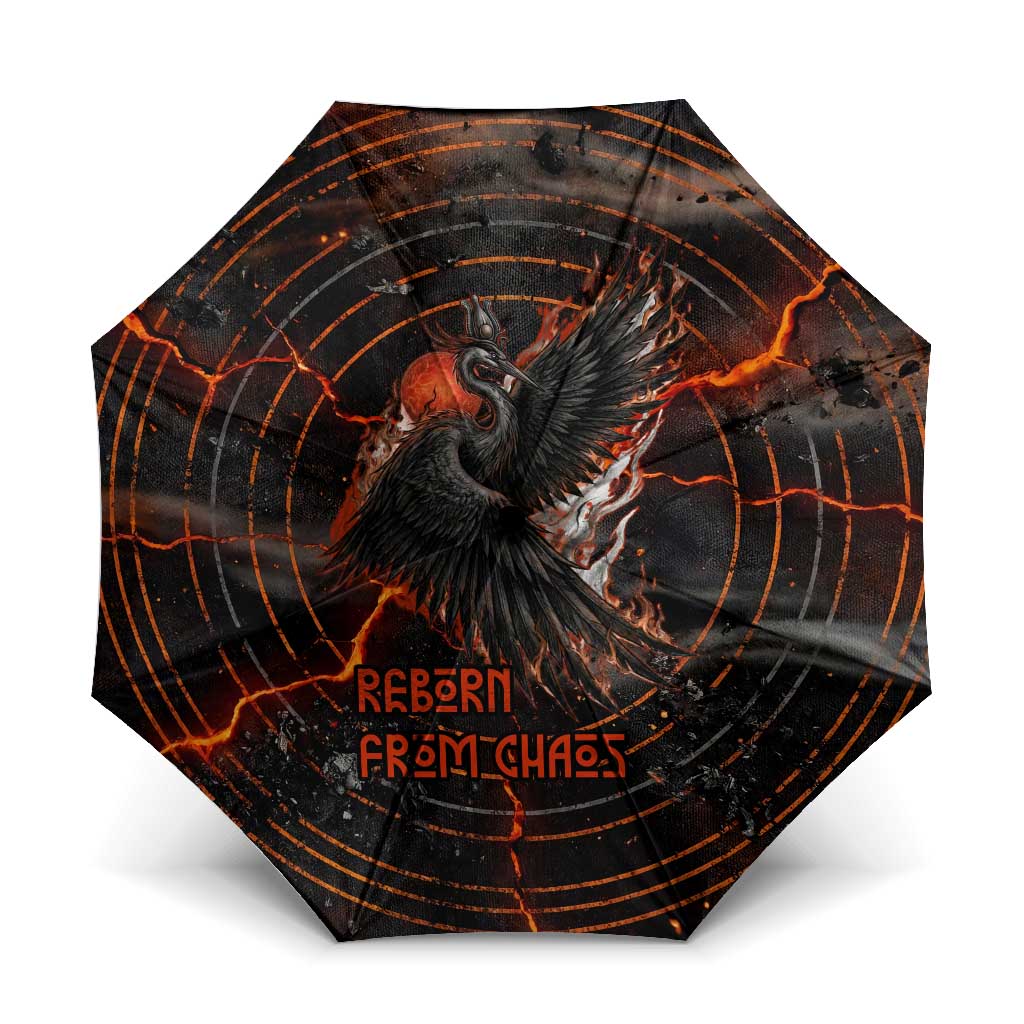 Bennu Umbrella Ancient Egyptian Lava Crack Texture, Phoenix Firebird and Reborn from Chaos - Wonder Print Shop