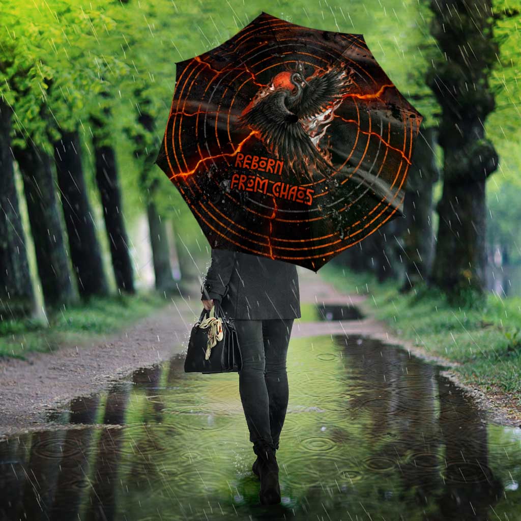 Bennu Umbrella Ancient Egyptian Lava Crack Texture, Phoenix Firebird and Reborn from Chaos - Wonder Print Shop