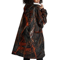 Bennu Wearable Blanket Hoodie Ancient Egyptian Lava Crack Texture, Phoenix Firebird and Reborn from Chaos - Wonder Print Shop