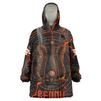 Bennu Wearable Blanket Hoodie Ancient Egyptian Lava Crack Texture, Phoenix Firebird and Reborn from Chaos - Wonder Print Shop