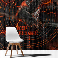 Bennu Window Curtain Ancient Egyptian Lava Crack Texture, Phoenix Firebird and Reborn from Chaos - Wonder Print Shop