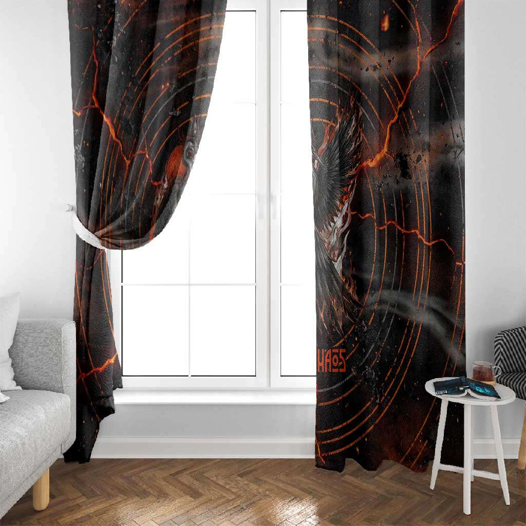 Bennu Window Curtain Ancient Egyptian Lava Crack Texture, Phoenix Firebird and Reborn from Chaos - Wonder Print Shop