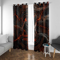 Bennu Window Curtain Ancient Egyptian Lava Crack Texture, Phoenix Firebird and Reborn from Chaos - Wonder Print Shop