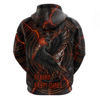 Bennu Zip Hoodie Ancient Egyptian Lava Crack Texture, Phoenix Firebird and Reborn from Chaos - Wonder Print Shop