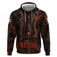 Bennu Zip Hoodie Ancient Egyptian Lava Crack Texture, Phoenix Firebird and Reborn from Chaos - Wonder Print Shop