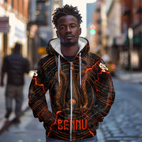 Bennu Zip Hoodie Ancient Egyptian Lava Crack Texture, Phoenix Firebird and Reborn from Chaos - Wonder Print Shop